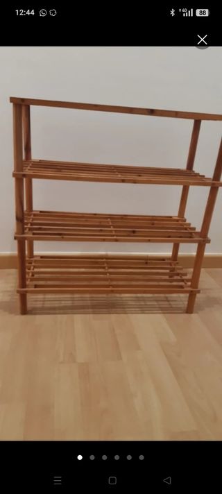 Zapatero madera 4 baldas marrón