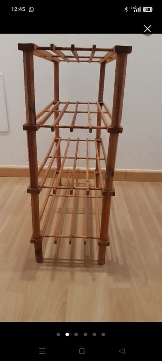 Zapatero madera 4 baldas marrón