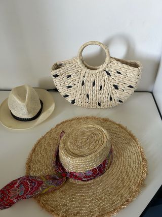 2 Cappelli paglia + borsa