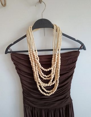 Collar largo boho beige