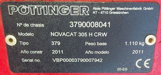 Segadora Pottinger Novacat 305 H CRW