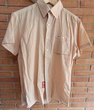 Camisa Replay cuadros beige-rosa