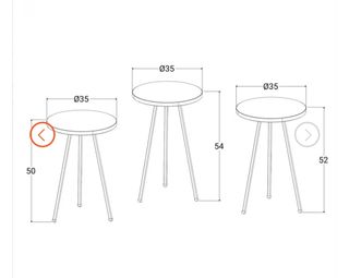 Set 3 Tavolini effetto Marmo Oro
