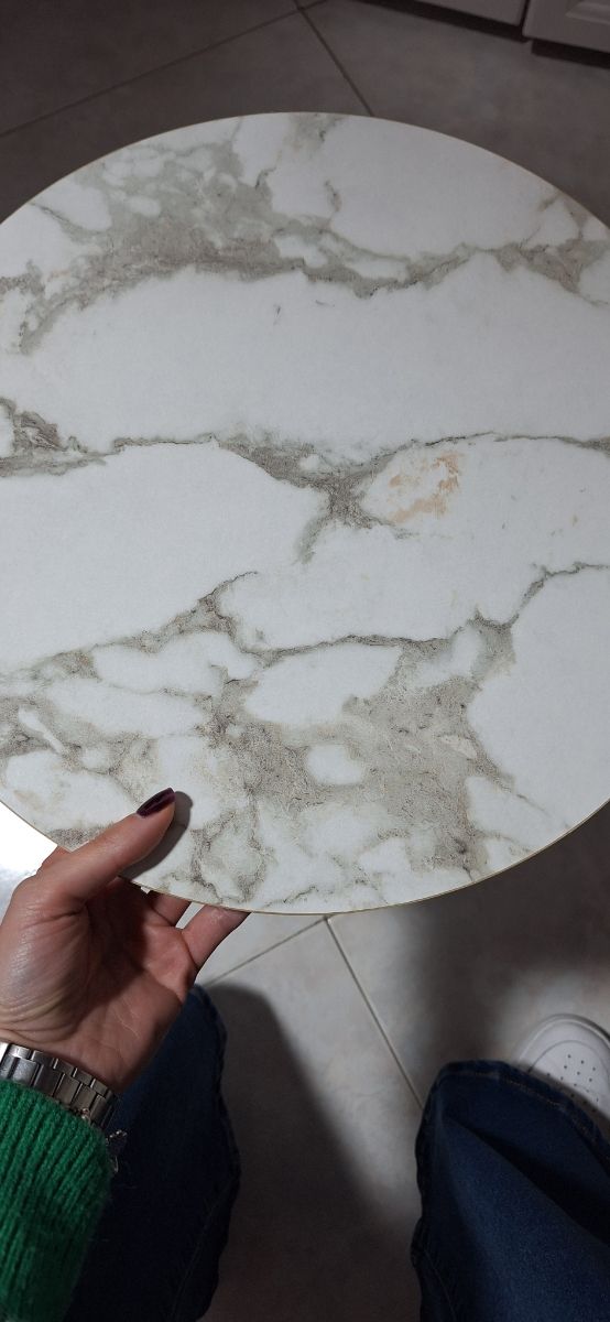 Set 3 Tavolini effetto Marmo Oro