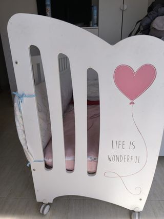 Cuna bebé madera blanca