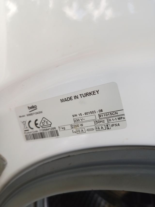 Puerta lavadora Beko WMB71543W