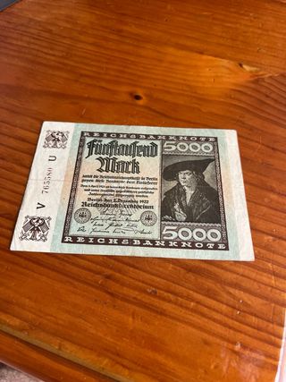 Billete 5000 Marcos Alemania