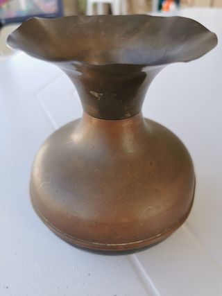 Jarrón antiguo latón dorado 13cm x 12cm