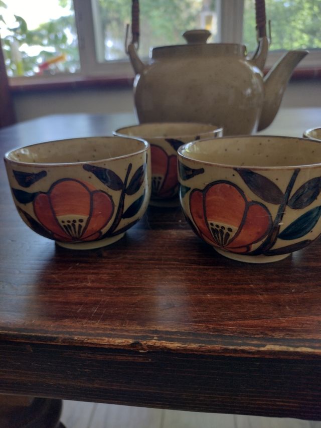 Teiera e 5 tazzine vintage