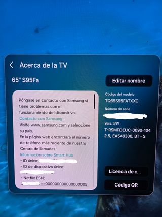 TV S95F Samsung 65" 2025