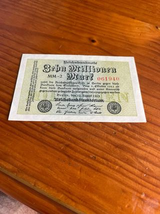 Billete 10 Millones Marcos Alemania