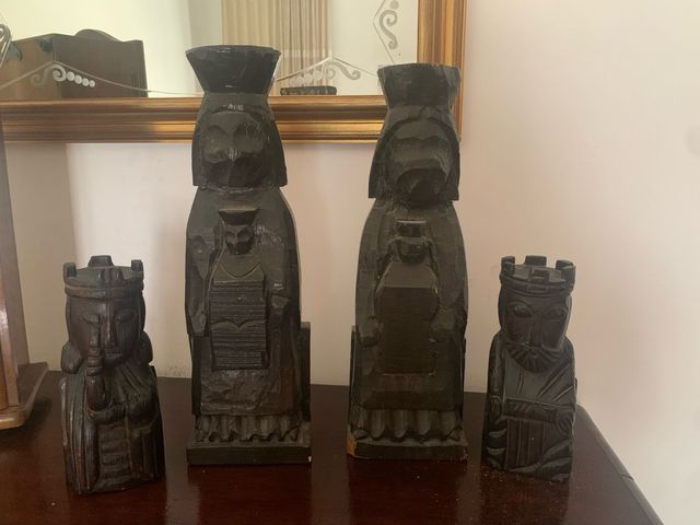 4 Piezas Esculturas Madera