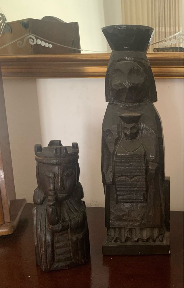 4 Piezas Esculturas Madera