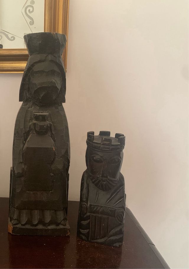 4 Piezas Esculturas Madera