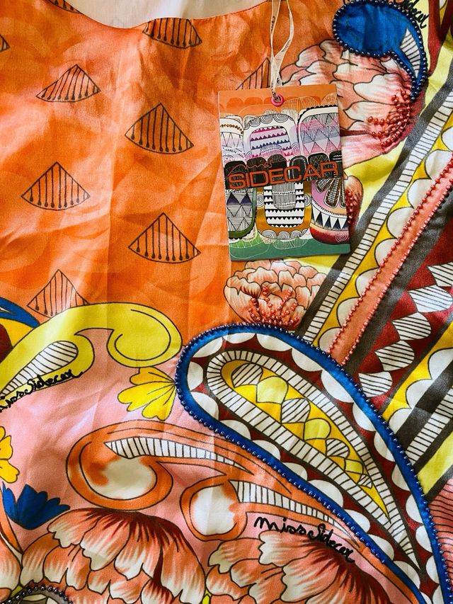 Vestido seda Miss Sidecar multicolor