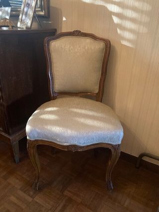 Poltrone stile Luigi XV, beige e marrone