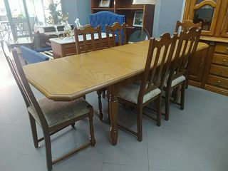 Mesa Comedor + 6 Sillas Madera