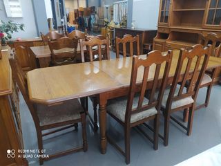 Mesa Comedor + 6 Sillas Madera