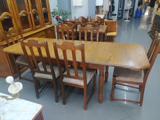 Mesa Comedor + 6 Sillas Madera