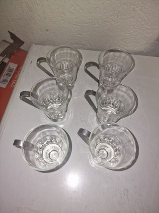 6 Tazzine caffè vetro+metallo