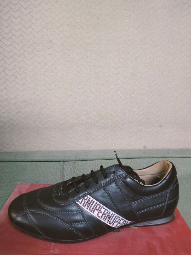 Zapato deportivo piel hombre negro