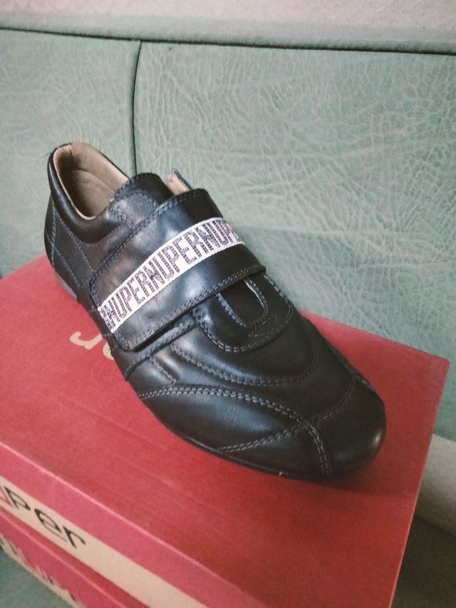 Zapato piel deportivo hombre velcro