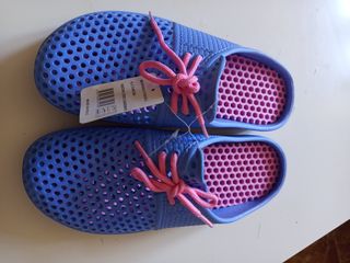 Zapatillas descanso azules-rosa