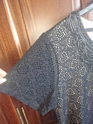 Maglia pizzo nero donna