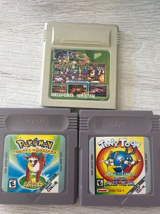 3x Juegos Game Boy: Pokemon, Tiny Toon, 10 in 1
