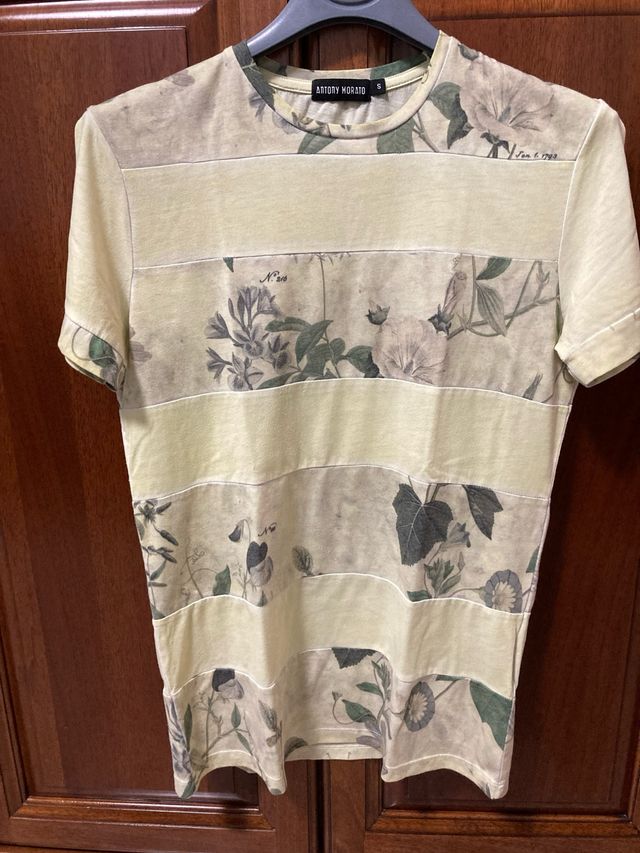 Maglietta Antony Morato fiori verde oliva,Tg S.