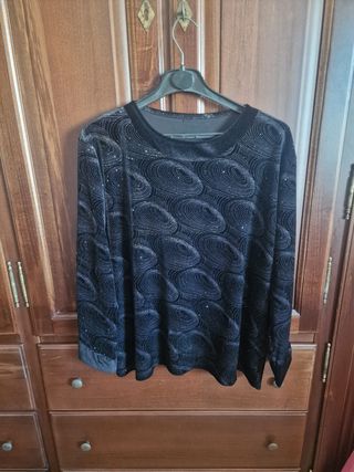 Maglia velluto nero glitter