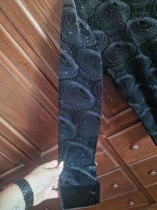 Maglia velluto nero glitter