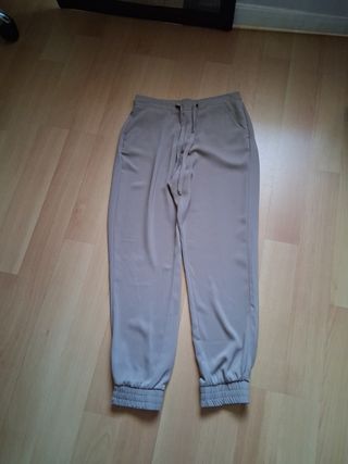 Pantalones fluidos beige