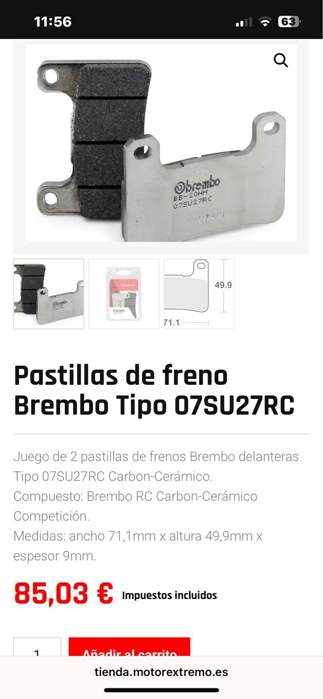 Pastillas Brembo 07SU27RC - 2 JUEGOS