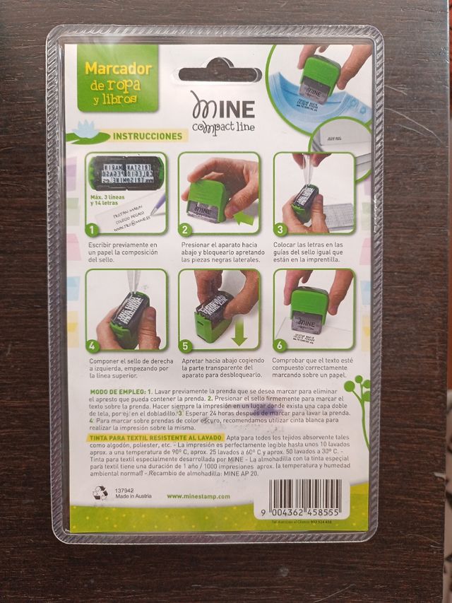 Marcador Mine Compact Line: Ropa y libros