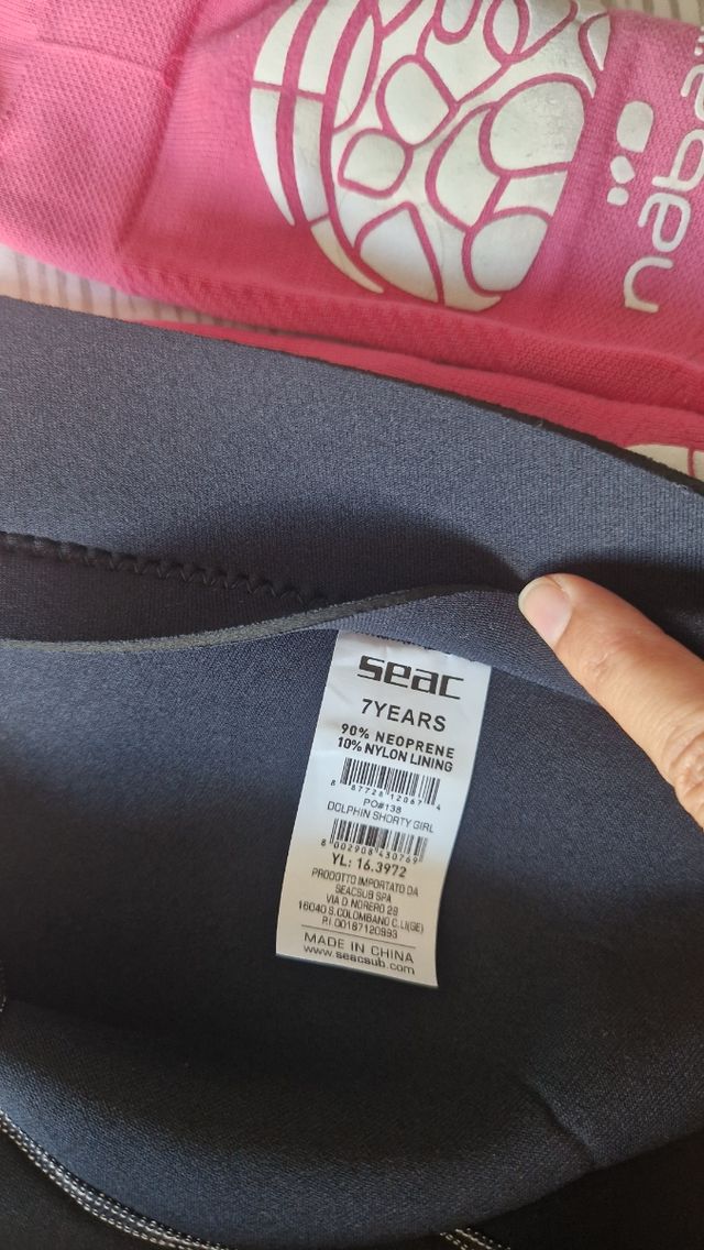 Traje neopreno niña SEAC + gorro + escarpines