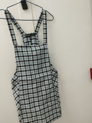 Peto Bershka cuadros azul marino