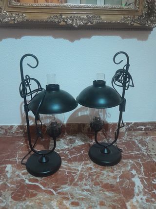 2 Lamparas mesita noche vintage