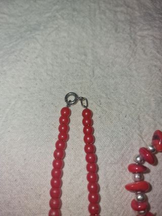 Collana e braccialetto rosso