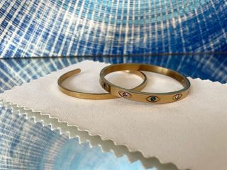 Pulseras doradas ojo turco
