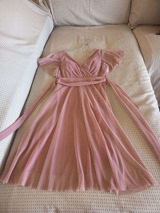 Vestido fiesta rosa - Talla M