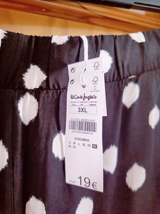 Pantalón Culotte Negro - El Corte Inglés - 3XL