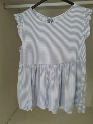 Blusa rayas azules - blanca