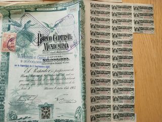 4 Acciones Correlativas Banco Gnral Mexicano 1905.