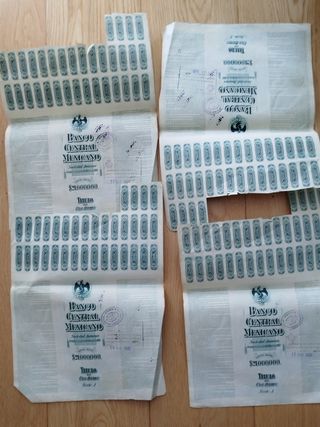 4 Acciones Correlativas Banco Gnral Mexicano 1905.