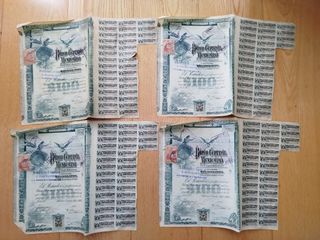 4 Acciones Correlativas Banco Gnral Mexicano 1905.