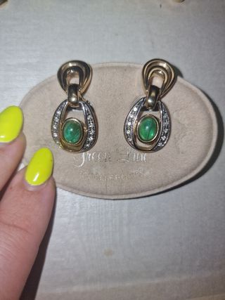 Orecchini Green Line oro e verde