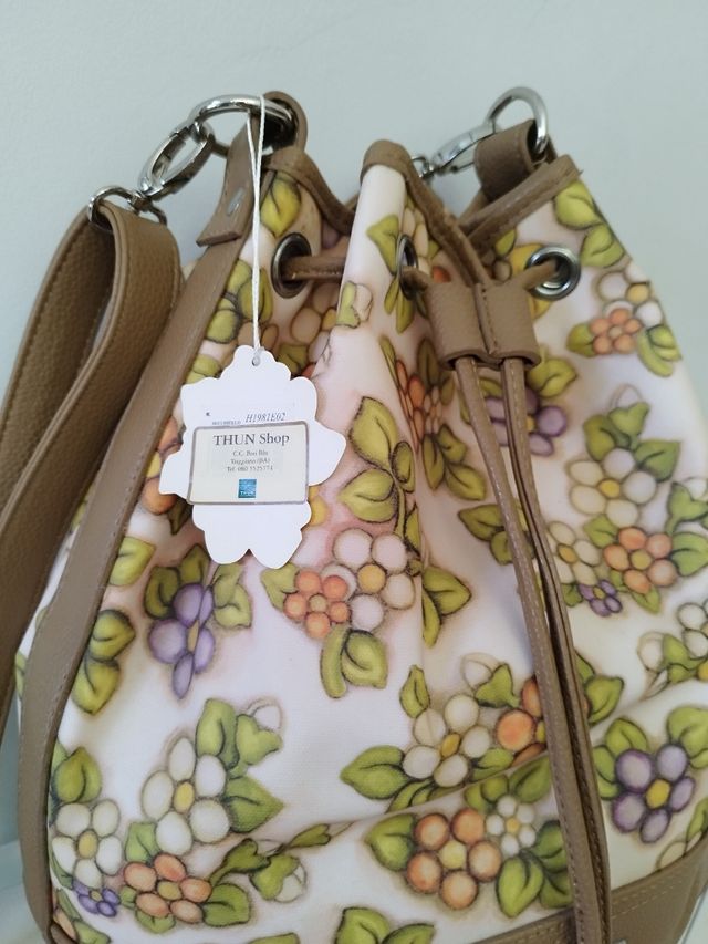 Borsa Thun a secchiello beige/multicolor