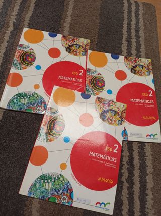 Matemáticas 2 ESO 3 libros de Anaya 