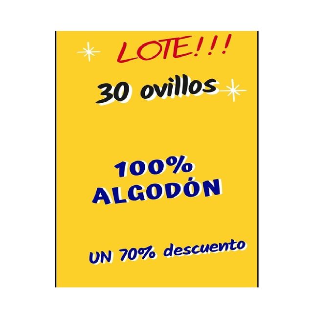 30 ovillos algodón - 70% DTO